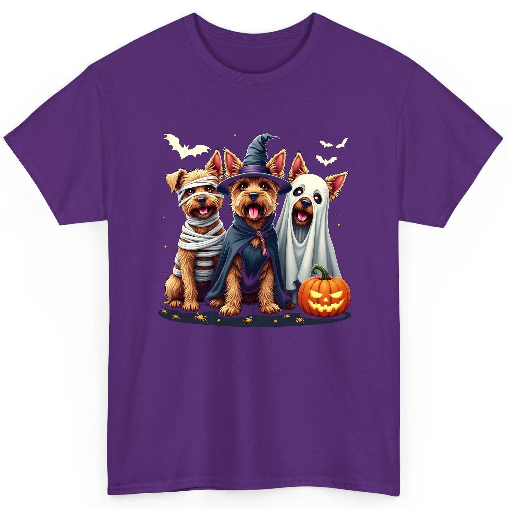 Cute Dogs Halloween Costumes dogs in Halloween costumes T-Shirt Purple product mockup