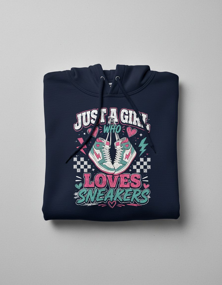 Sneakers Retro Sneakerheads Hoodie - product mockup - Navy