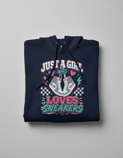 Sneakers Retro Sneakerheads Hoodie - product mockup - Navy
