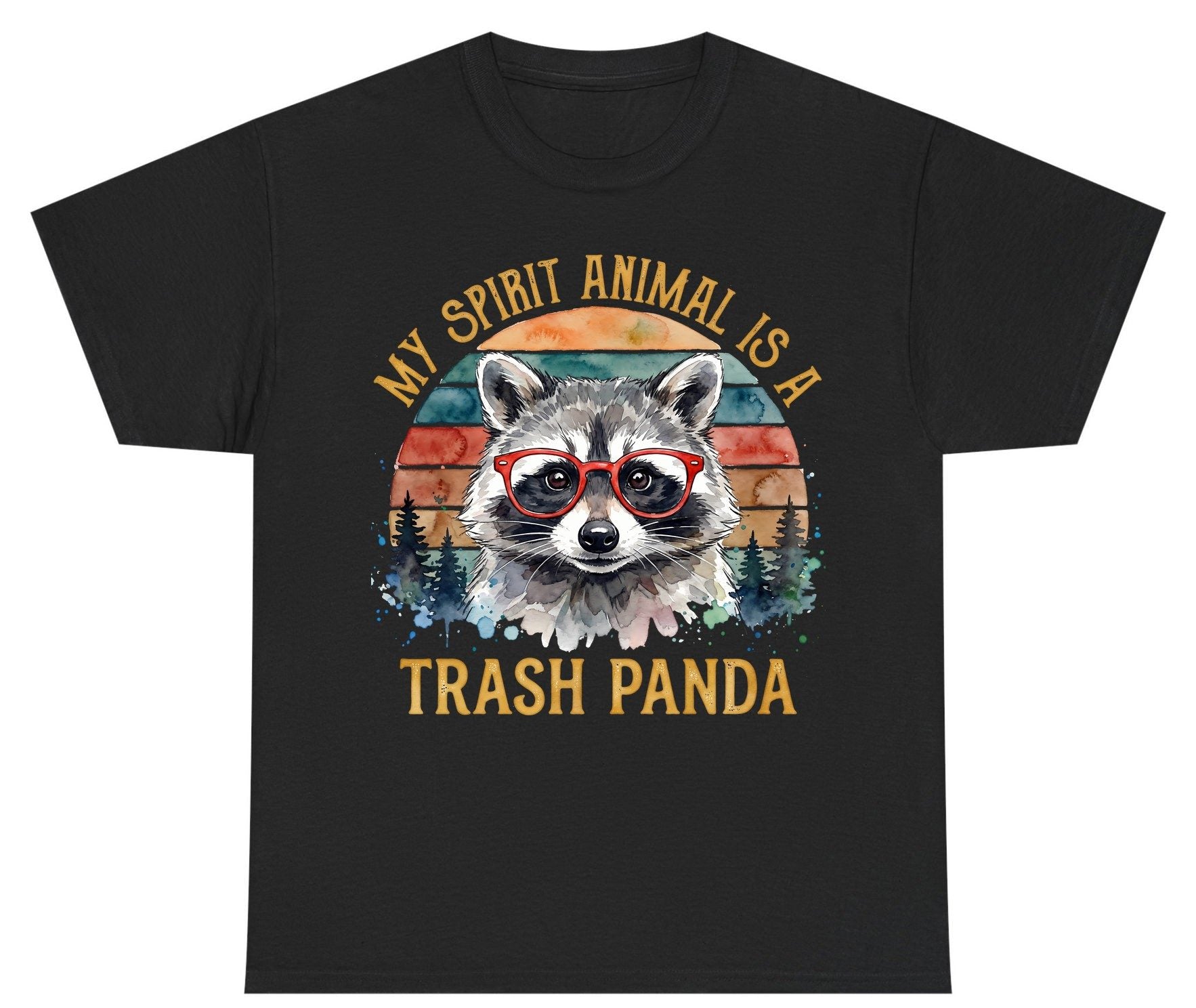 My Spirit Animal Is a Trash Panda raccoon Youth T-Shirt Black product mockup