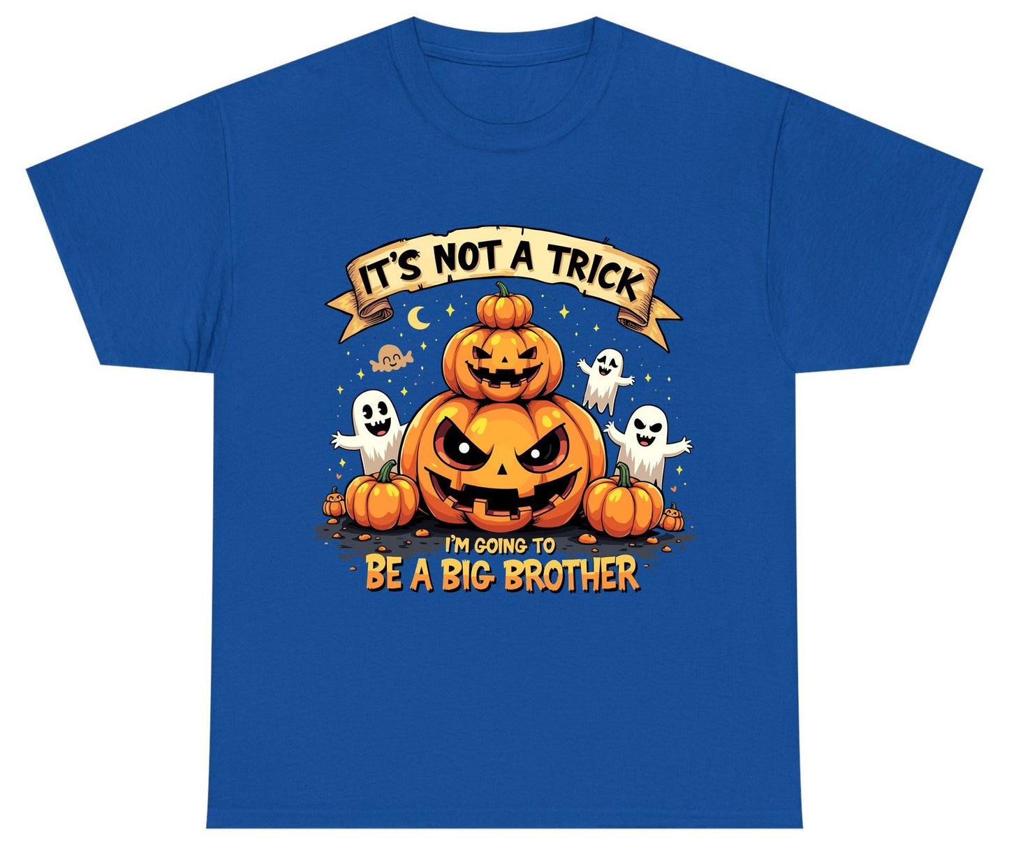It's Not a Trick I'm Going to Be a Big Brother Halloween pregnancy announcement Youth T-Shirt Royal product mockup