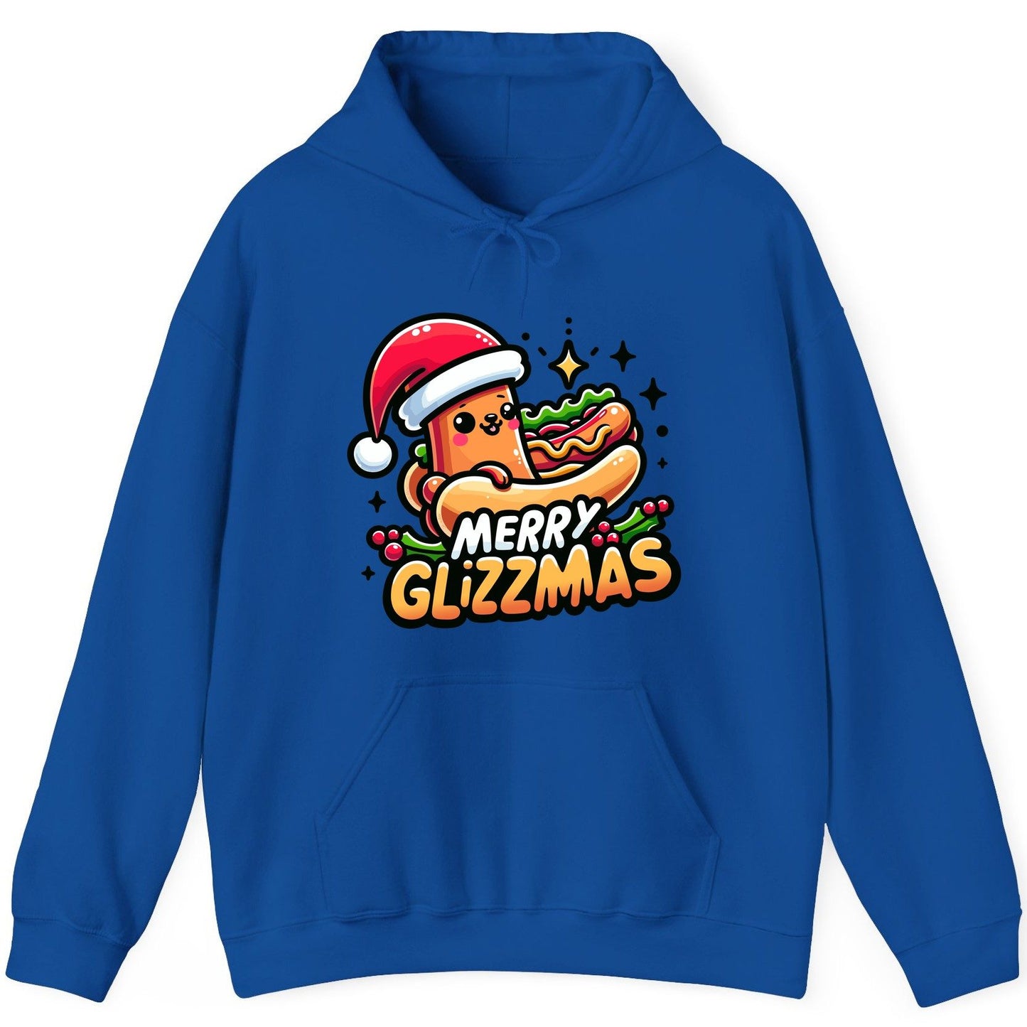 Merry Glizzmas hot dog Hoodie Royal product mockup