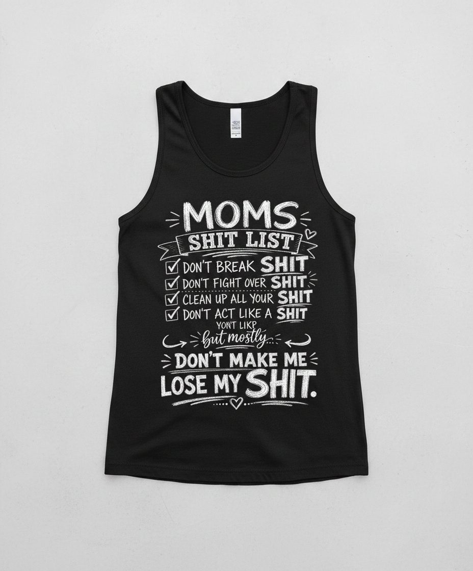 DON'T ACT LIKE a SHIT But Mostly DON'T MAKE ME LOSE MY SHIT Tank Top - product mockup - Black