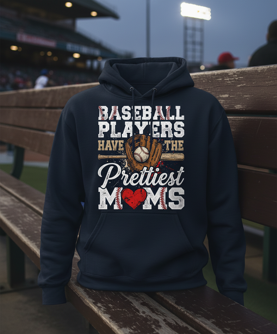 Baseball Players Have The Prettiest Moms Design Hoodie - Navy