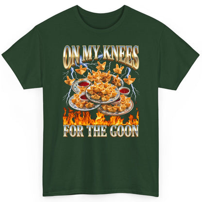 On My Knees for the Goon crab rangoon T-Shirt Forest Green product mockup