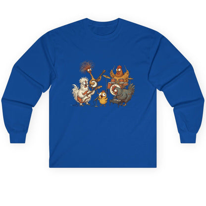 Chicken Rock Band chicken rock band Long Sleeve Tee Royal product mockup