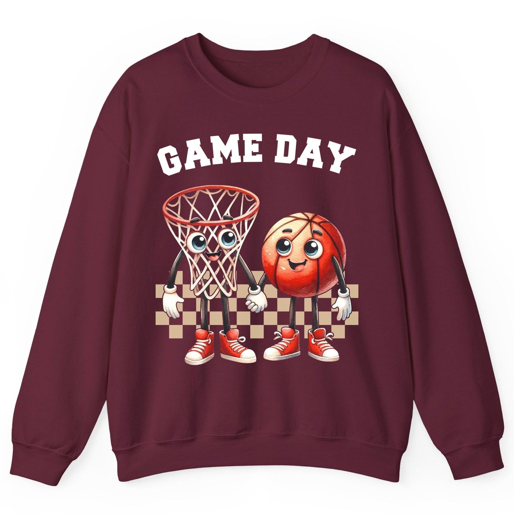 Game Day basketball Sweatshirt Maroon product mockup