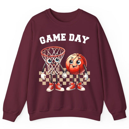 Game Day basketball Sweatshirt Maroon product mockup