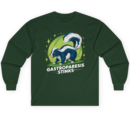 Gastroparesis Stinks gastroparesis awareness Long Sleeve Tee Forest Green product mockup