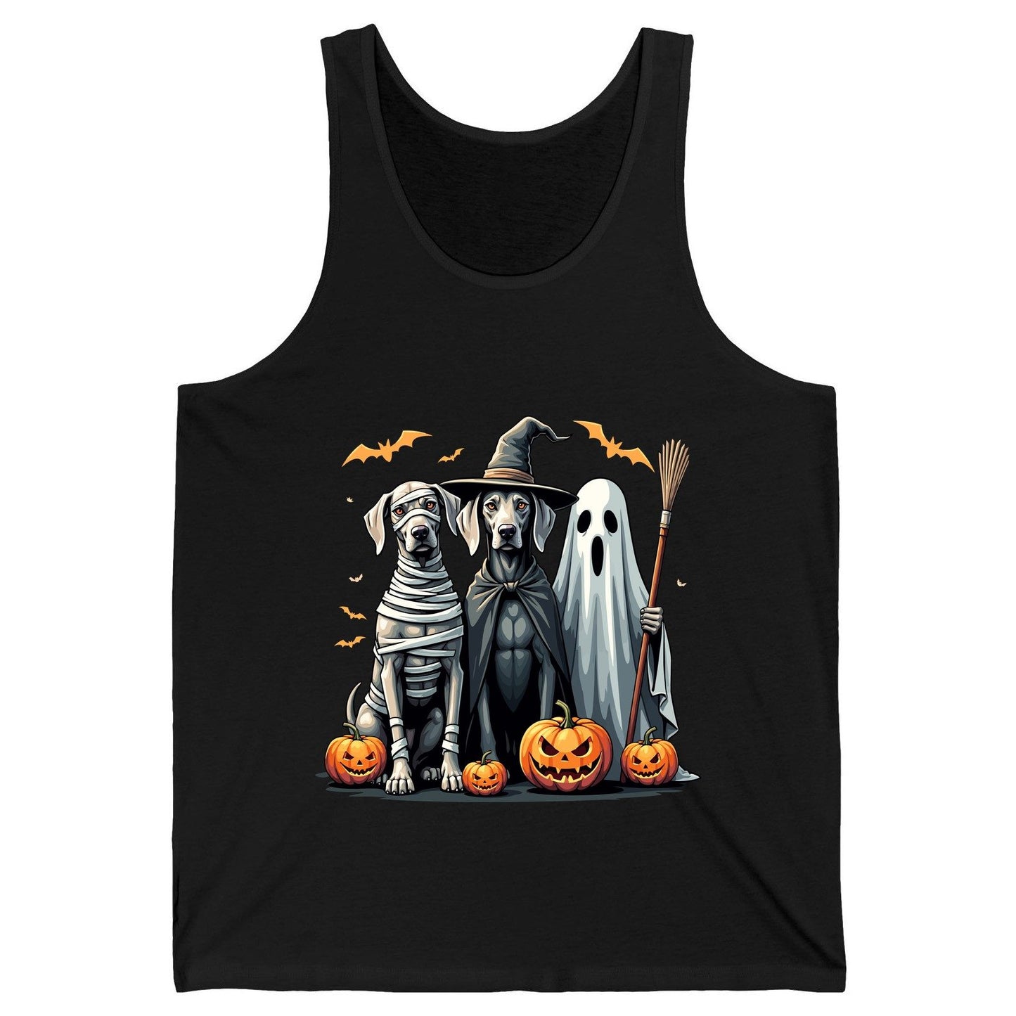 Halloween Weimaraner Dogs Halloween weimaraner dogs Tank Top Black product mockup