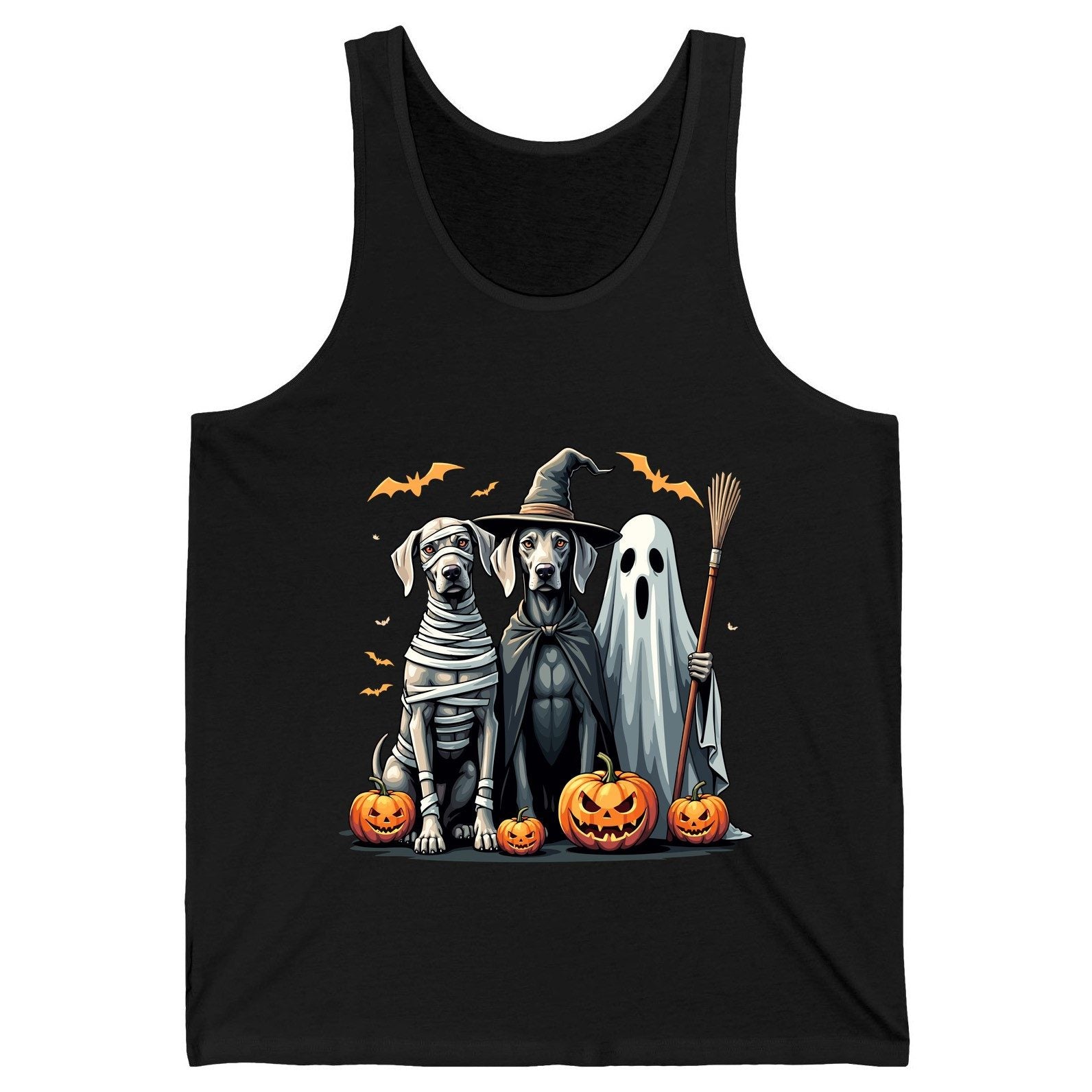 Halloween Weimaraner Dogs Halloween weimaraner dogs Tank Top Black product mockup