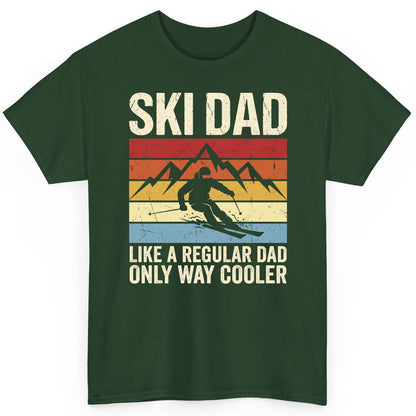 Ski Dad Like a Regular Dad Only Way Cooler skiing T-Shirt Forest Green product mockup