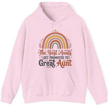 The Best Aunts GET Promoted TO Great Aunt Hoodie - product mockup - Light Pink