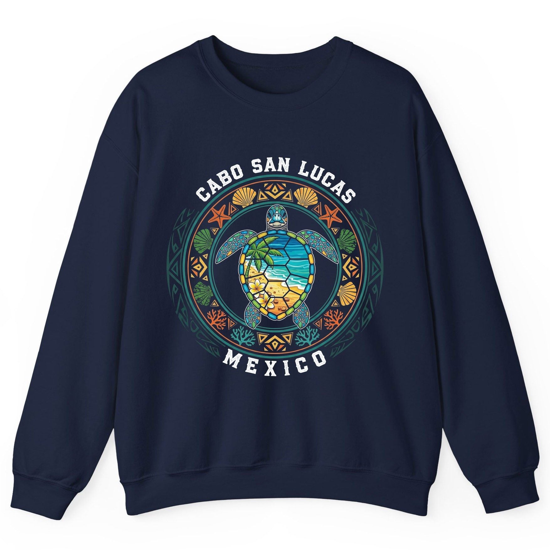 Cabo San Lucas Mexico sea turtle Sweatshirt Navy product mockup