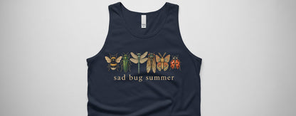 Sad Bug Summer Vintage Insects Tank Top - product mockup - Navy