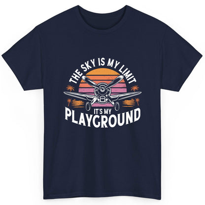 The Sky Is My Limit It's My Playground aviation T-Shirt Navy product mockup