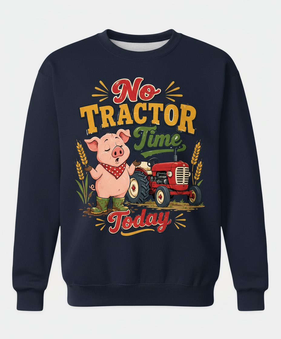 No Tractor Time Today Funny Farming Sweatshirt - product mockup - Navy