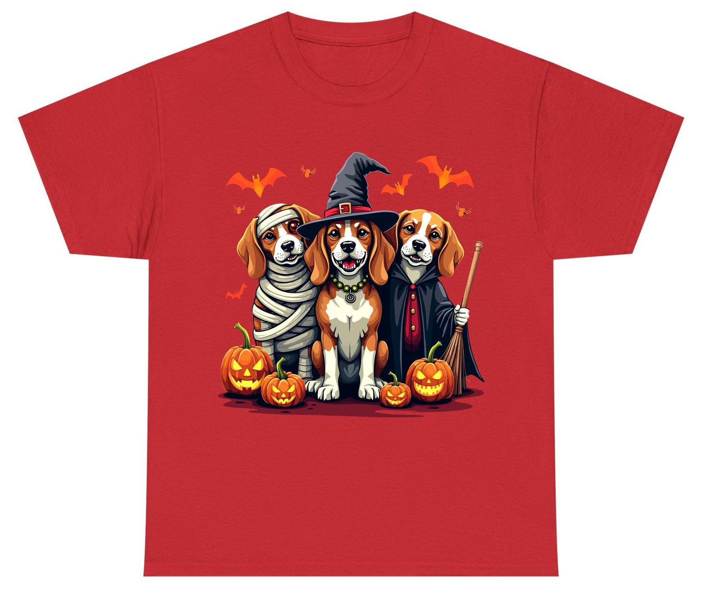 Halloween Beagles Costume beagles in Halloween costumes Youth T-Shirt Red product mockup