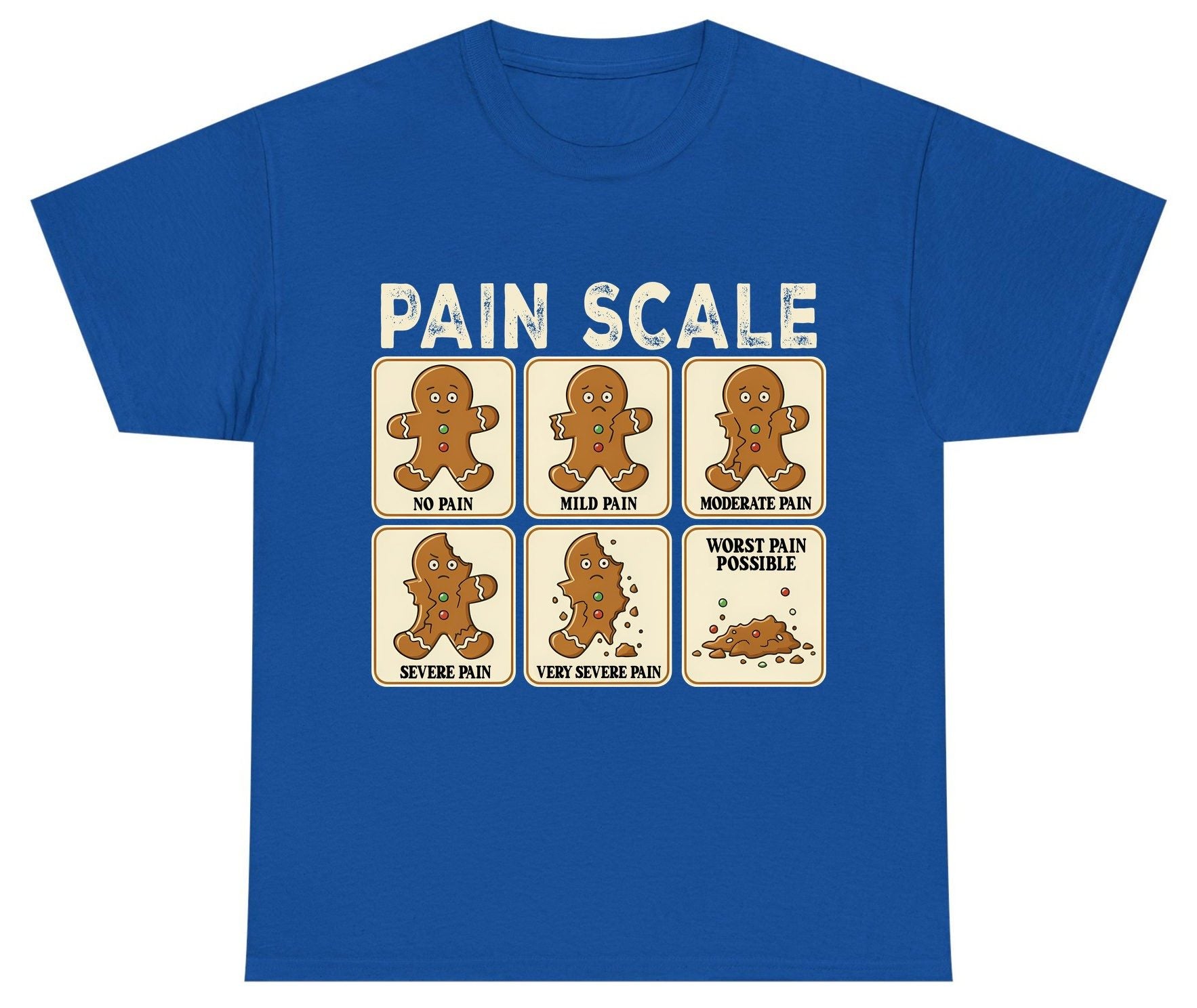 Pain Scale gingerbread man pain scale Youth T-Shirt Royal product mockup