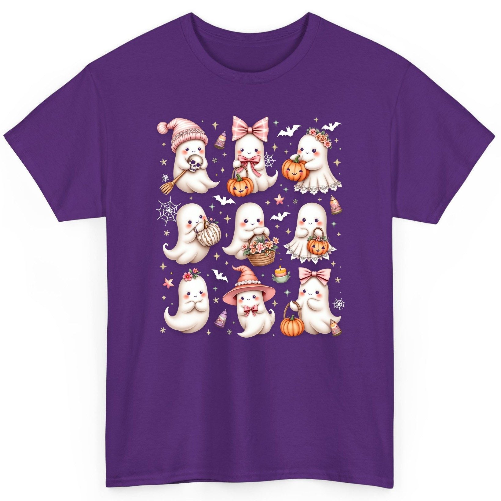 Cute Pink Halloween Ghosts cute Halloween ghosts T-Shirt Purple product mockup