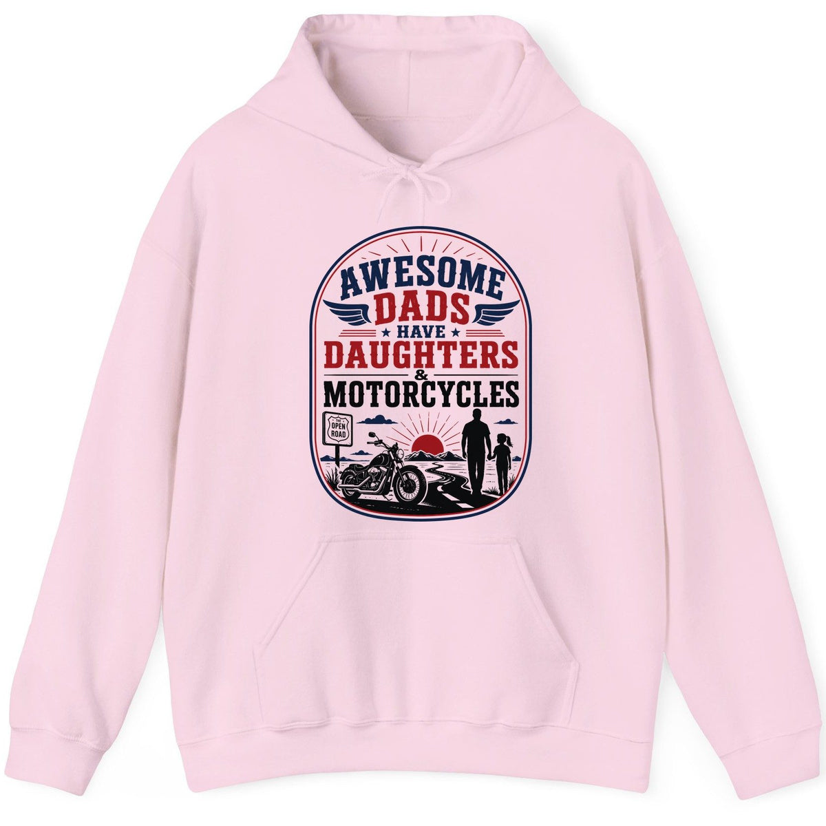 Awesome Dads Have Daughters & Motorcycles biker dad Hoodie Light Pink product mockup