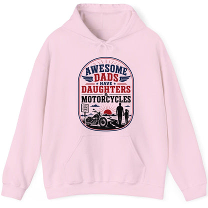 Awesome Dads Have Daughters & Motorcycles biker dad Hoodie Light Pink product mockup