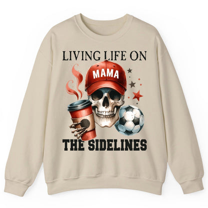 Mama Living Life on the Sidelines soccer mom Sweatshirt Sand product mockup