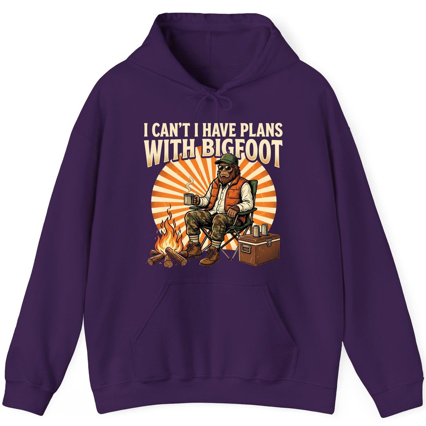 I Can't I Have Plans with Bigfoot bigfoot Hoodie Purple product mockup