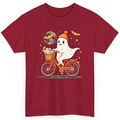 Cute Ghost on Bicycle cute ghost T-Shirt Cardinal Red product mockup