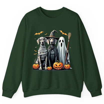 Halloween Weimaraner Dogs Halloween weimaraner dogs Sweatshirt Forest Green product mockup