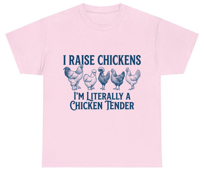 I Raise Chickens I'm Literally a Chicken Tender chicken farming Youth T-Shirt Light Pink product mockup