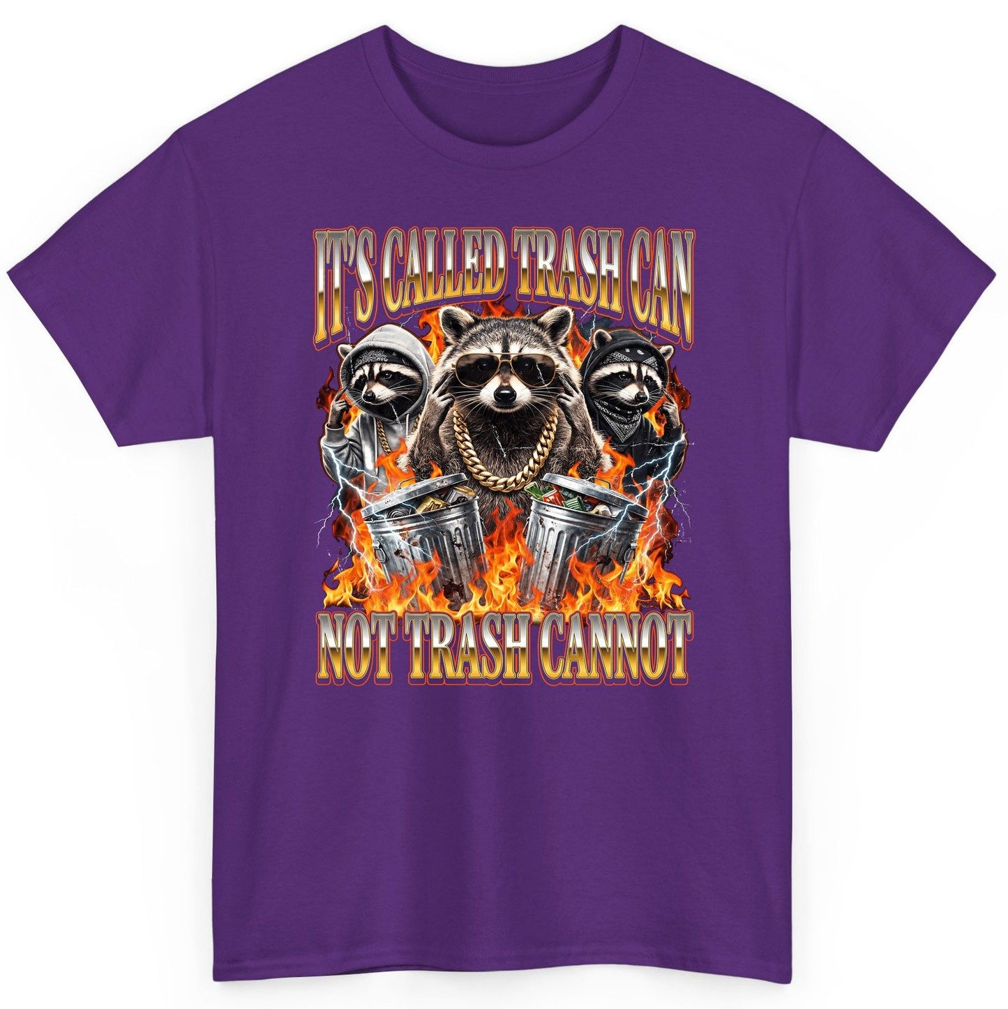 It's Called Trash Can Not Trash Cannot raccoon T-Shirt Purple product mockup