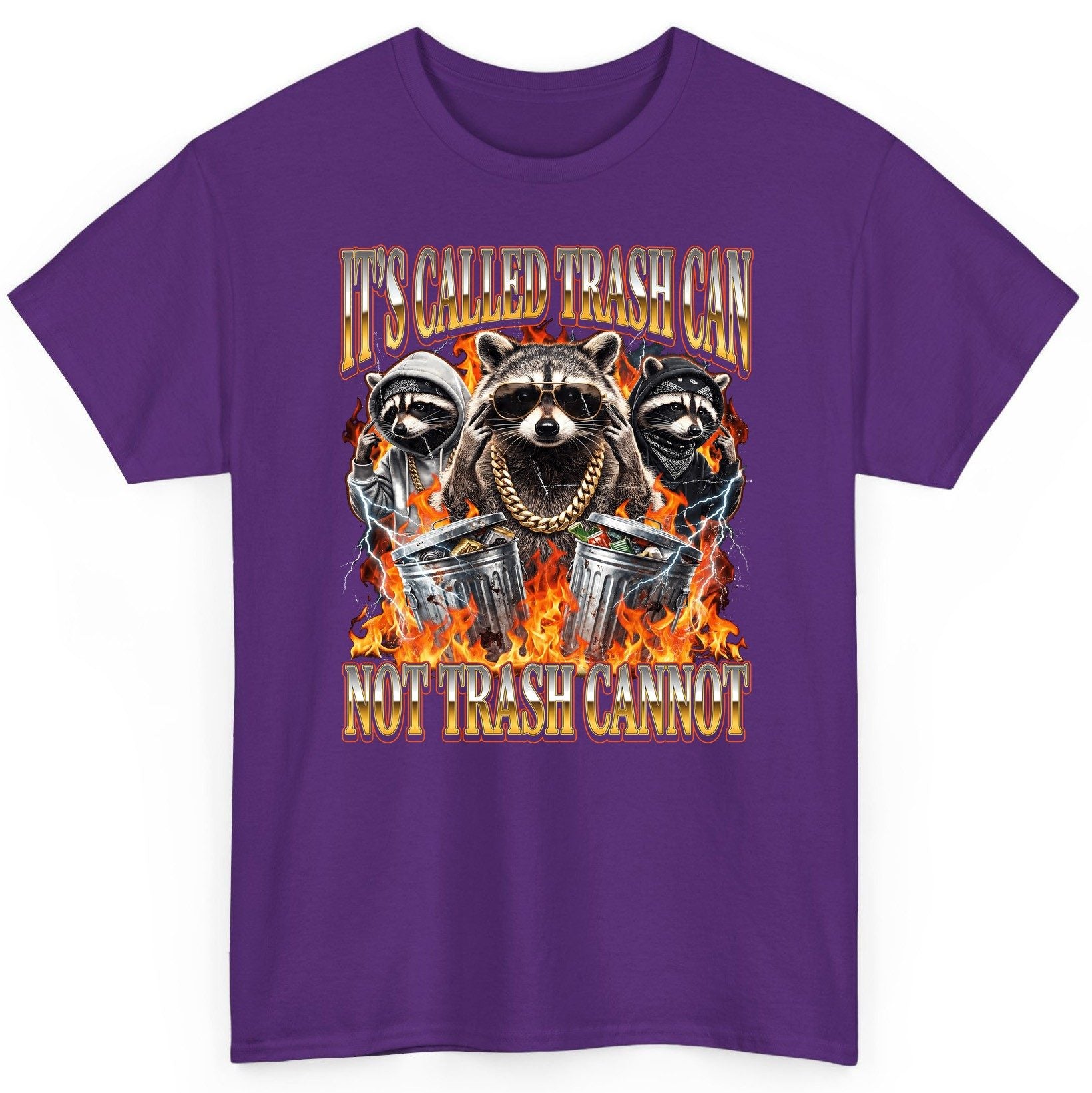 It's Called Trash Can Not Trash Cannot raccoon T-Shirt Purple product mockup