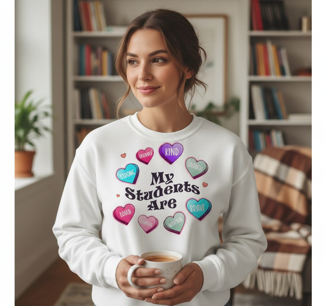 My Students Are teacher appreciation Sweatshirt White lifestyle mockup
