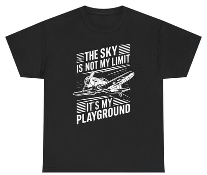The Sky Is Not My Limit It's My Playground vintage airplane Youth T-Shirt Black product mockup