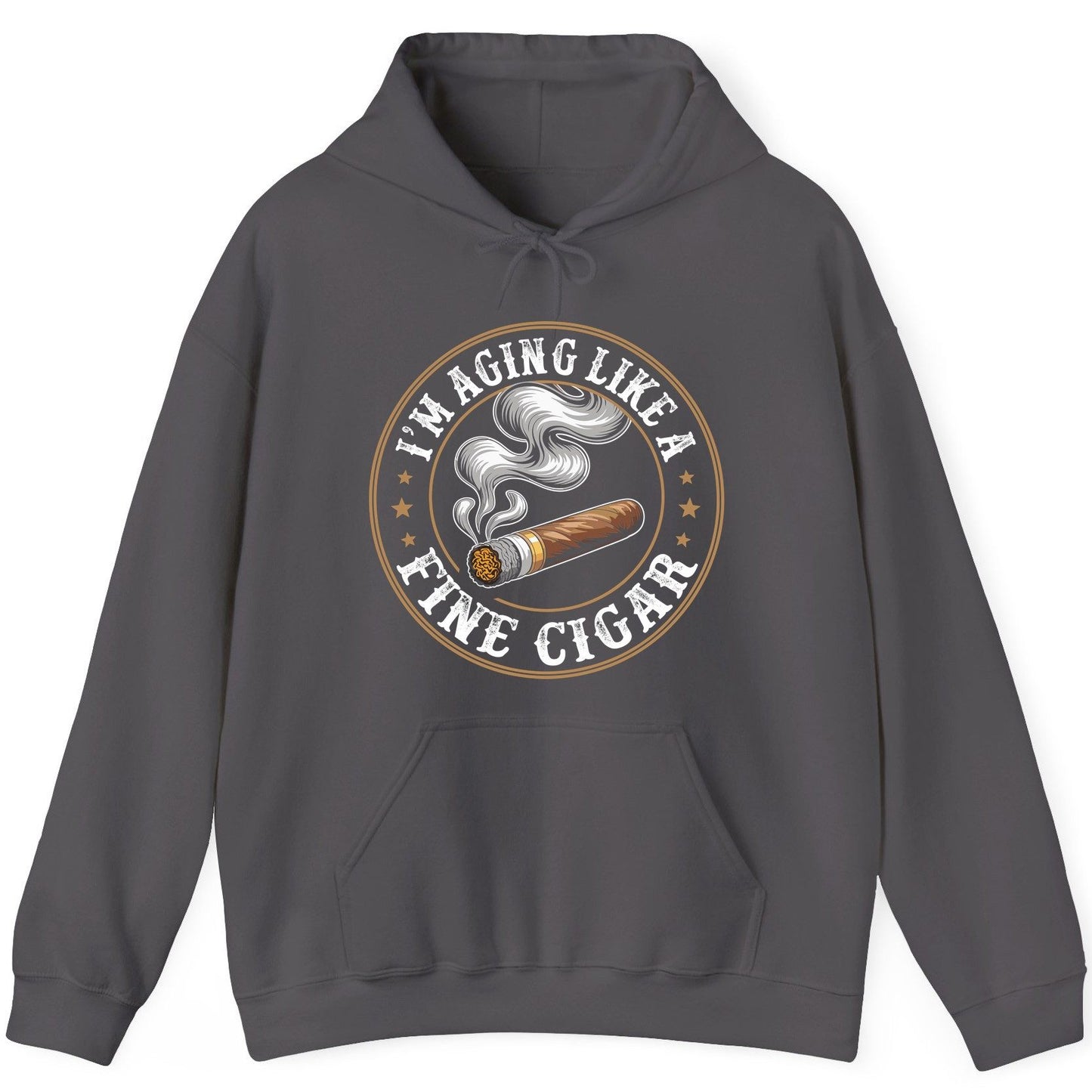 I'm Aging Like a Fine Cigar cigar smoking Hoodie Charcoal product mockup