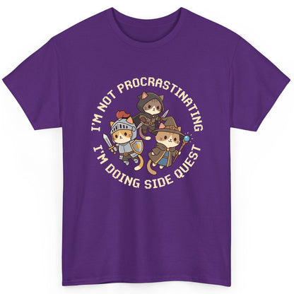 I'm Not Procrastinating I'm Doing Side Quest rpg cats T-Shirt Purple product mockup