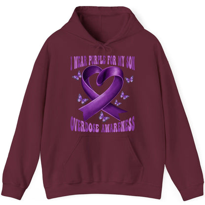 I Wear Purple for My Son Overdose Awareness overdose awareness Hoodie Maroon product mockup