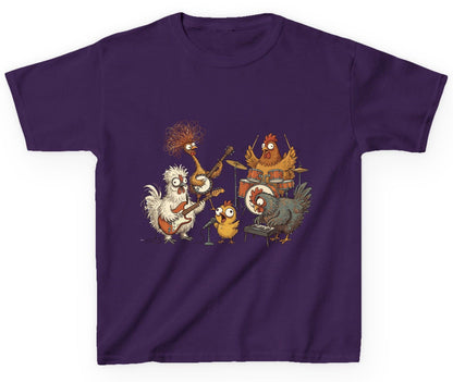 Chicken Rock Band chicken rock band Youth T-Shirt Purple product mockup