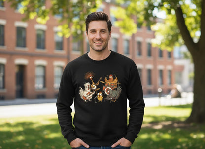 Chicken Rock Band chicken rock band Sweatshirt Black lifestyle mockup