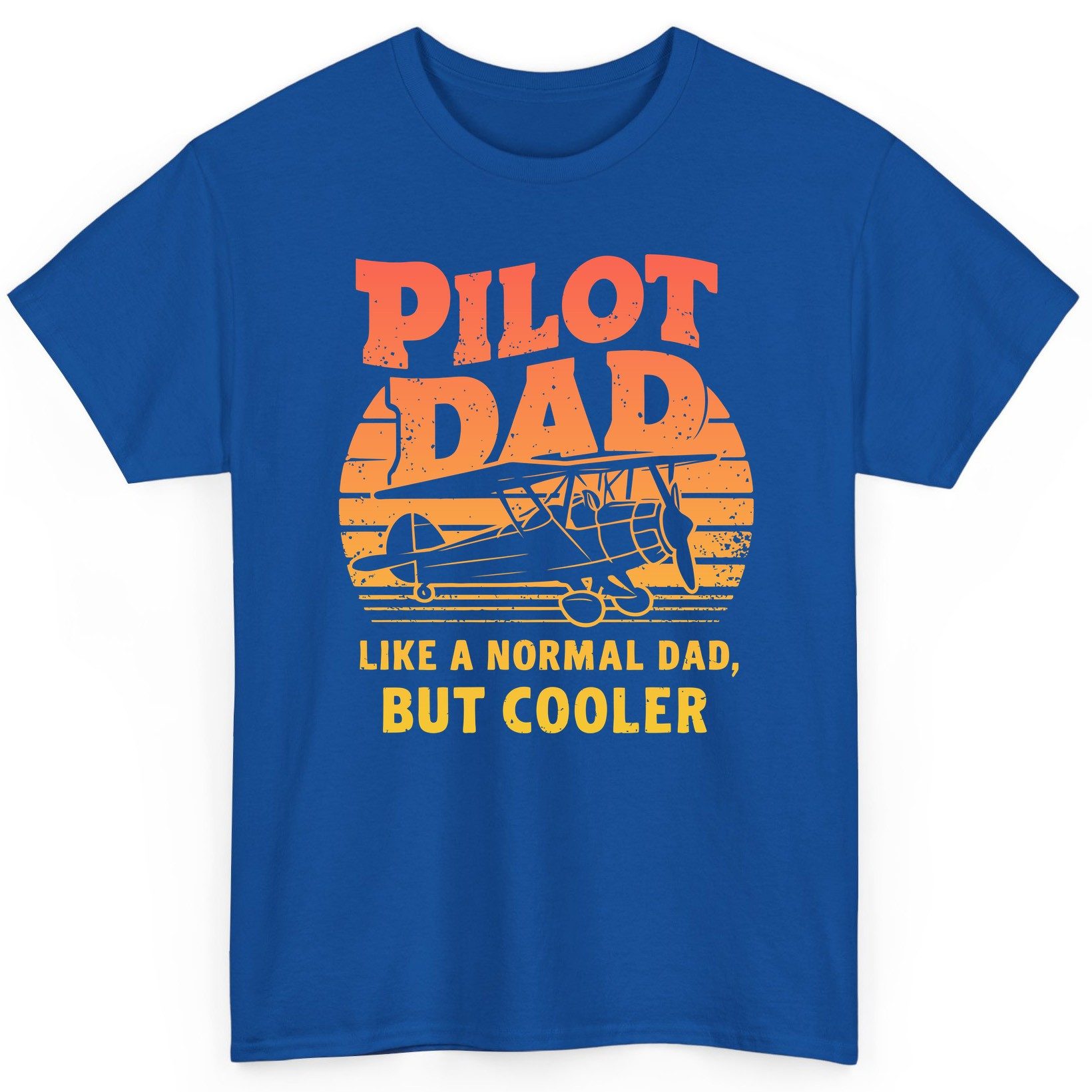 Pilot Dad Like a Normal Dad, but Cooler pilots T-Shirt Royal product mockup