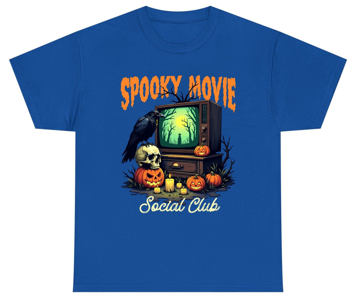 Spooky Movie Social Club Halloween Youth T-Shirt Royal product mockup