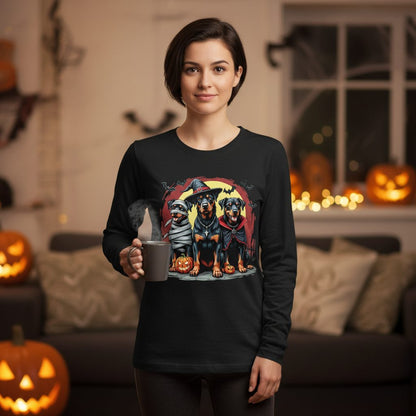 Rottweiler Halloween Costumes rottweiler Long Sleeve Tee Black lifestyle mockup