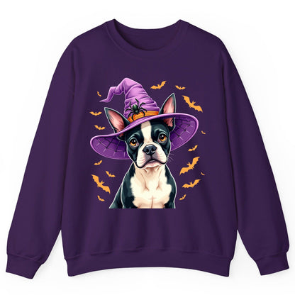 Halloween Boston Terrier Witch boston terrier Sweatshirt Purple product mockup