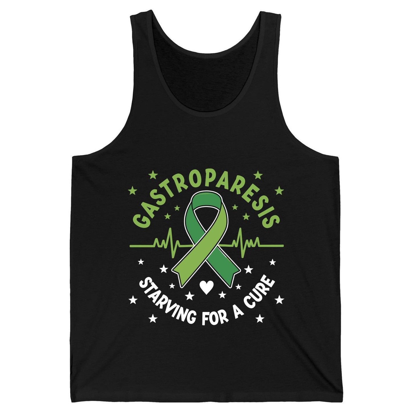 Gastroparesis Starving for a Cure gastroparesis awareness Tank Top Black product mockup