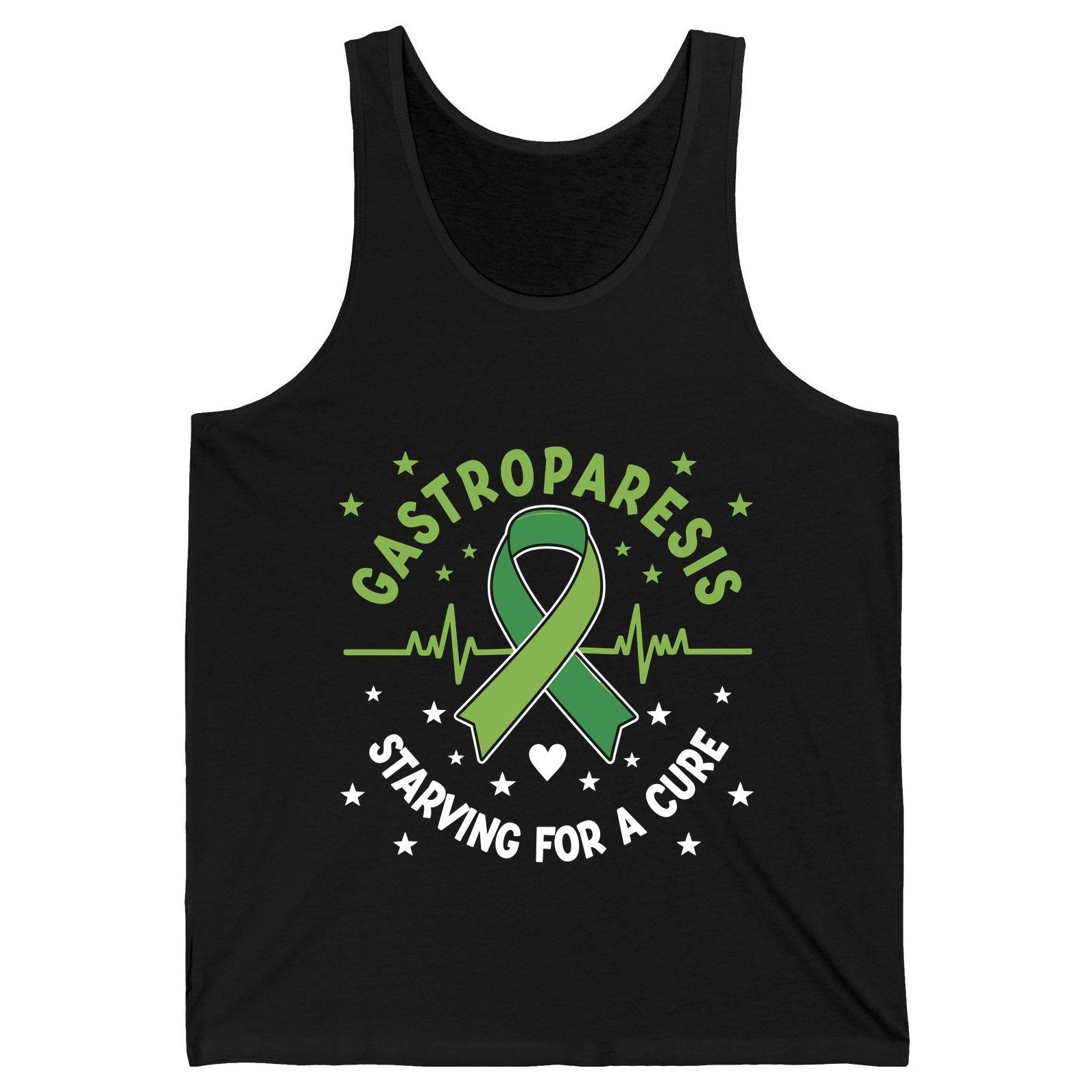 Gastroparesis Starving for a Cure gastroparesis awareness Tank Top Black product mockup
