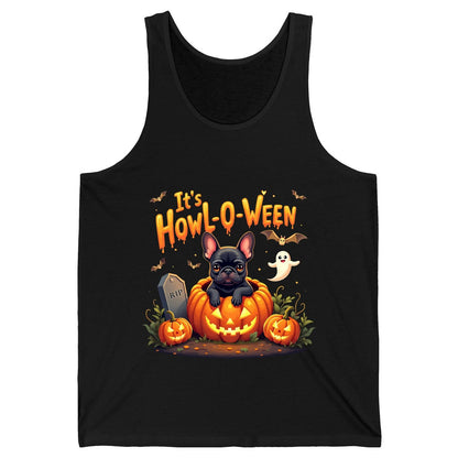 It's Howl-O-Ween french bulldog Tank Top Black product mockup