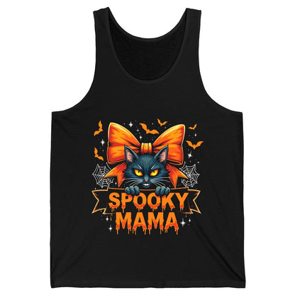 Spooky Mama black cat Tank Top Black product mockup
