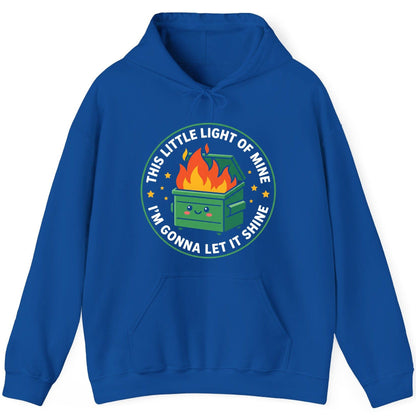 This little light of mine I'm gonna let it shine Dumpster Fire Hoodie Royal product mockup