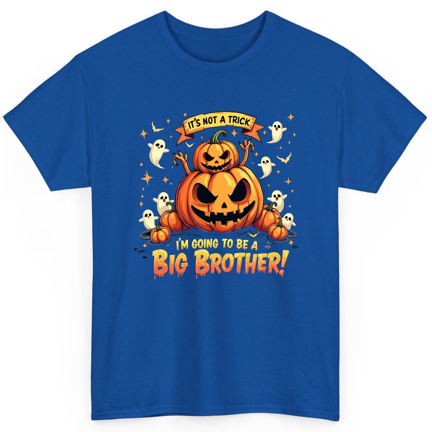 It's Not a Trick I'm Going to Be a Big Brother! Halloween big brother announcement T-Shirt Royal product mockup